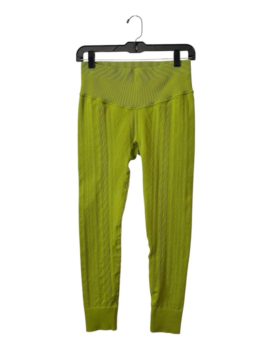 JoyLab 7/8 Length High Rise Leggings Women's Size M Green Knit Textured Active